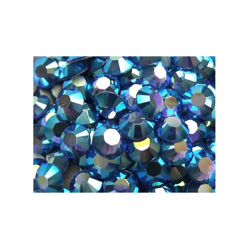Cristale Swarovski Sapphire Aurore SS5, 100 bucăți, pentru nail art profesional. Stralucire intensă la unghii, manichiuri elegan