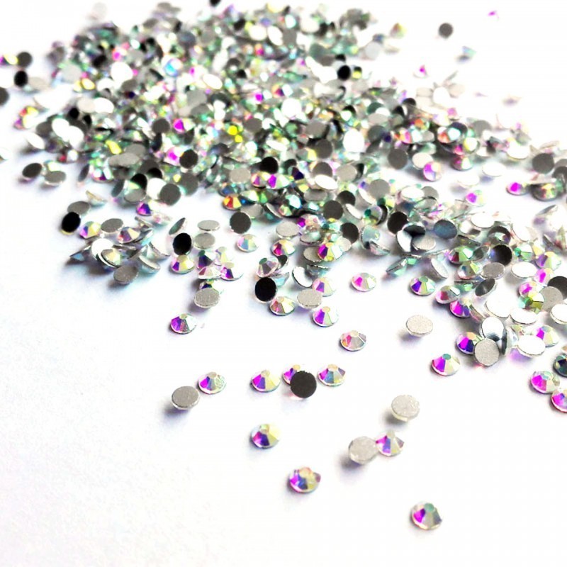 Pietre SWAROVSKI Crystal Aurore Boreale SS12 (1440 buc) pentru nail art profesional, manichiură elegantă, aplicare ușoară, străl