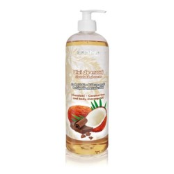 SALONSHOP Ulei de masaj profesional cu ciocolată și cocos, 1000ml. Hidratare intensă, efect anti-îmbătrânire pentru față și corp