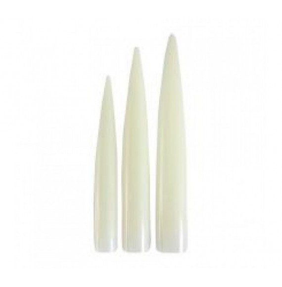 Alfa nails tips lung stiletto de culoare naturala - 10 bucati