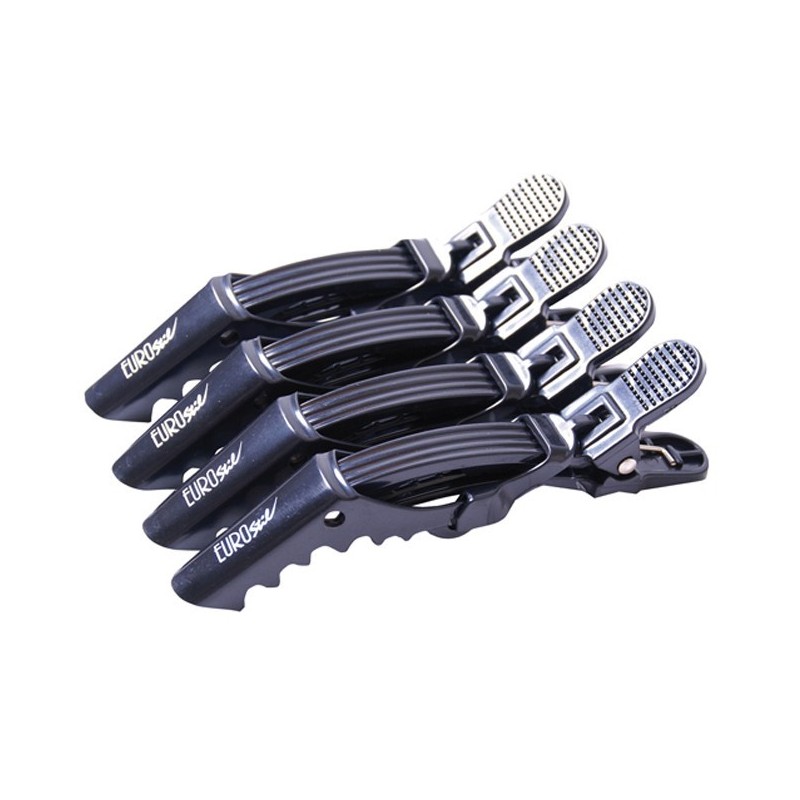Eurostil | clame de par plastic negre set de 4 buc. - 03059