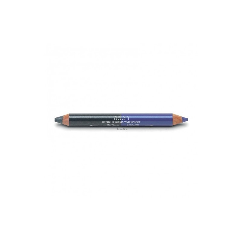 Creion dublu gros pentru ochi - black/lilac | aden cosmetics