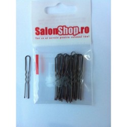 Set 20 ace de par Salonshop 45mm, culoare neagra, metalice, pentru fixare profesionala si sigura a coafurilor, fara a deteriora 