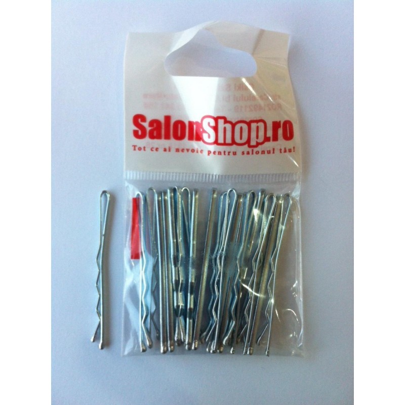 Salonshop- agrafe de par argintii 5cm, 20buc