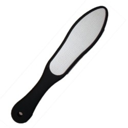 Pila metalică profesională SALONSHOP cu mâner ergonomic negru pentru îndepărtarea eficientă a pielii uscate și bătătorite de pe 