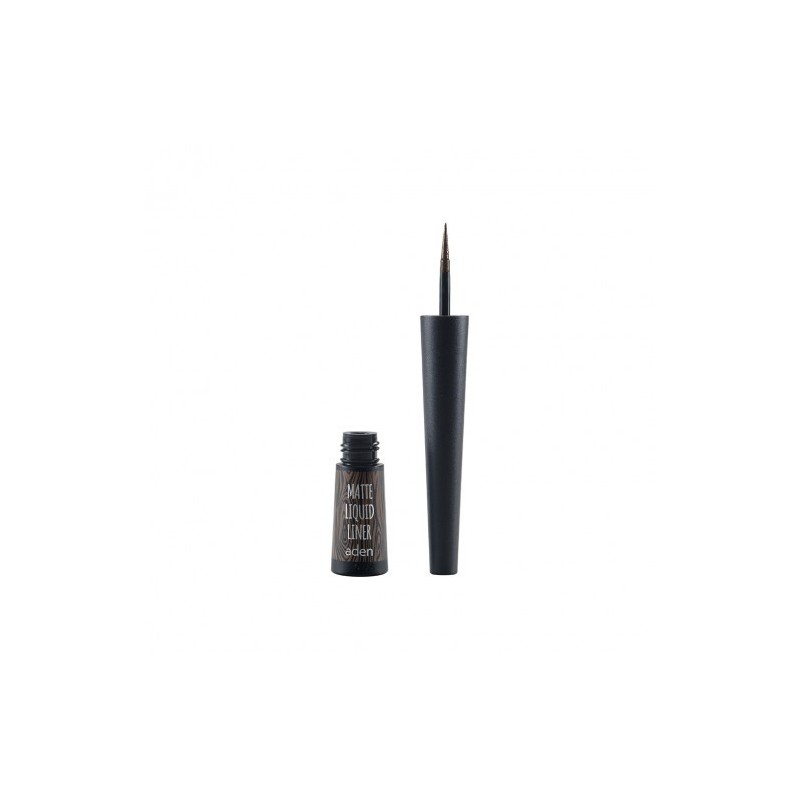 Tus mat cu pensula - maro - matte liquid liner - aden cosmetics