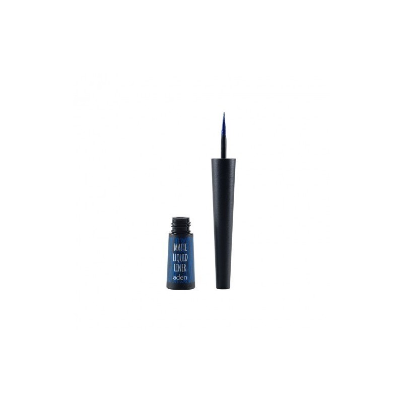 Tus mat cu pensula - albastru - matte liquid liner - aden cosmetics