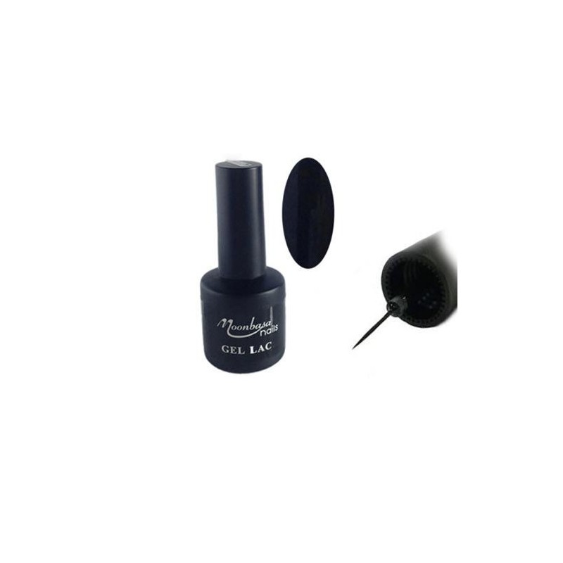 Moonbasa - gel lac cu pensula subtire - negru - 6 ml