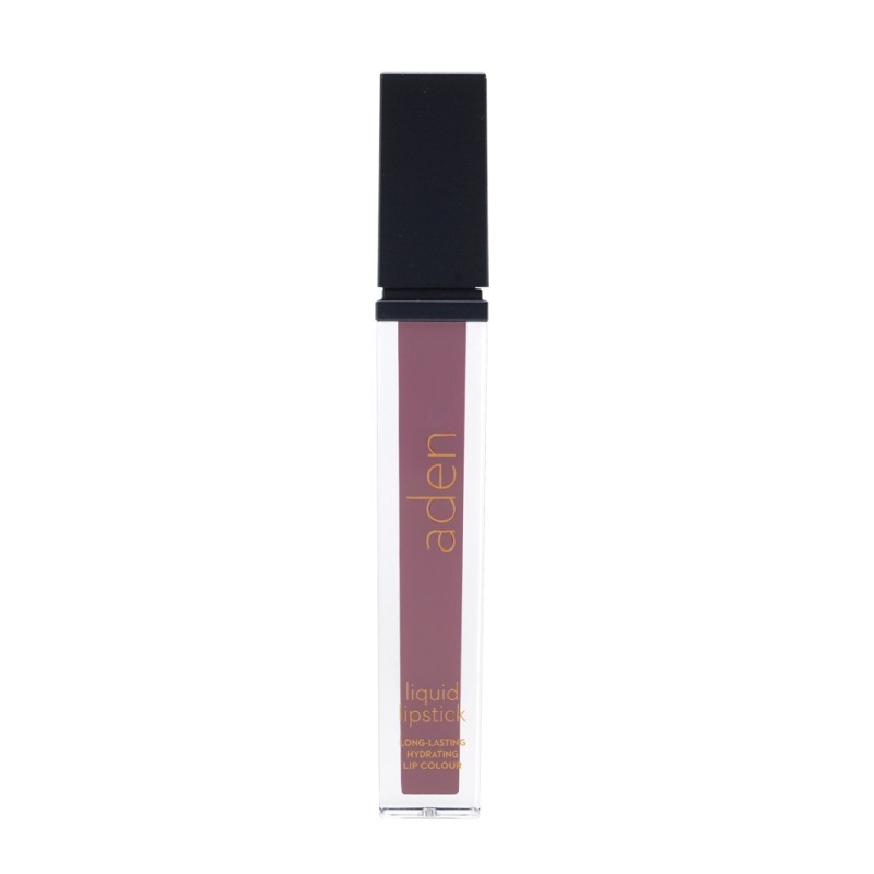 Ruj lichid ADEN COSMETICS nr. 25: rezistent la transfer, cu aspect catifelat, aplicator precis pentru buze pline și machiaj impe
