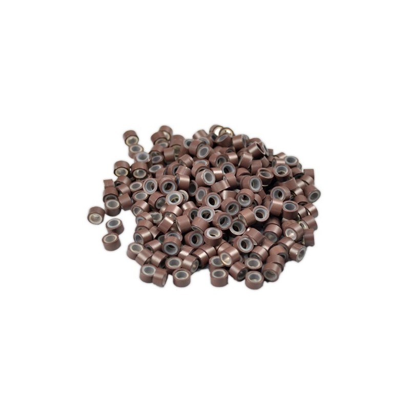 Mikro inel cu silicon - maro mediu - 4.5 mm - 100 buc