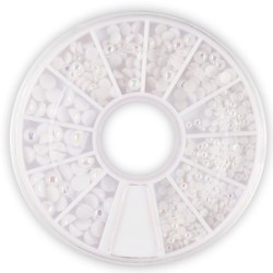 Disc cu perle albe | Pearl Nails