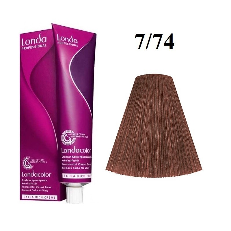 7/74 - blond mediu maro aramiu - Londacolor | Londa Professional | Vopsea de par permanent - 60 ml
