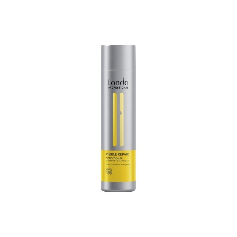 Londa Professional Visible Repair Balsam Reparator 250ml pentru păr degradat și vopsit, cu mătase și ulei de migdale, pentru str