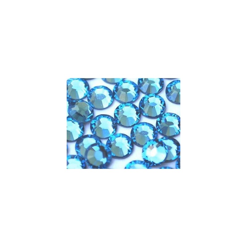 Pietre SWAROVSKI originale Aquamarine SS5 (100 buc) pentru decor unghii. Cristale strălucitoare de precizie pentru nail art prof