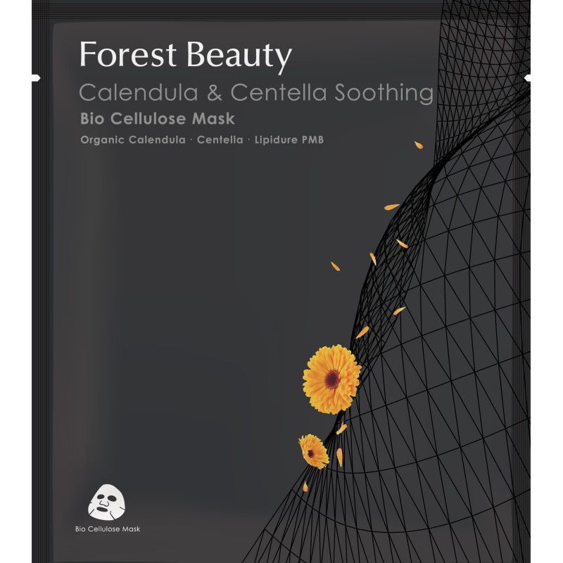 Forest beauty | masca bioceluloza calmanta cu galbenele si centella - 30ml