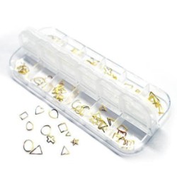 Ornamente metalice - 12 bucati | Pearl Nails