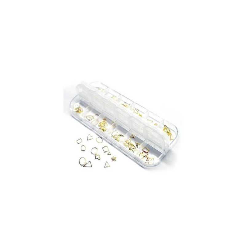 Ornamente metalice - 12 bucati | Pearl Nails