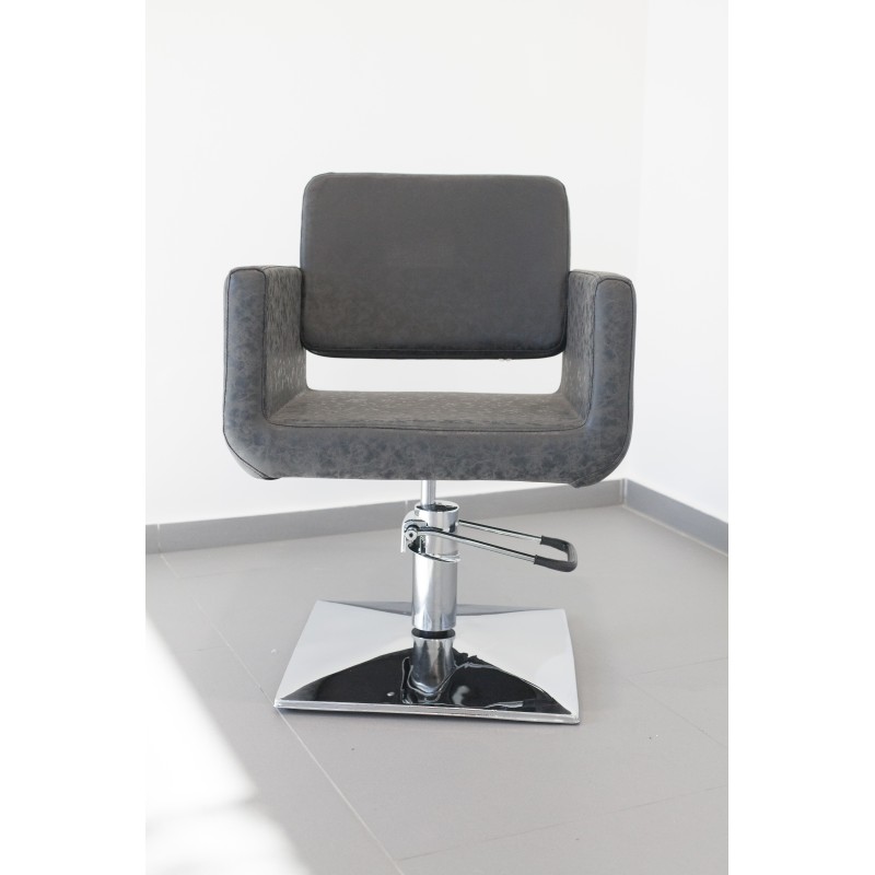 Scaun de coafură profesional SALONSHOP gri închis, ergonomic, cu pompă hidraulică, ideal pentru saloane moderne, model Ref.14066