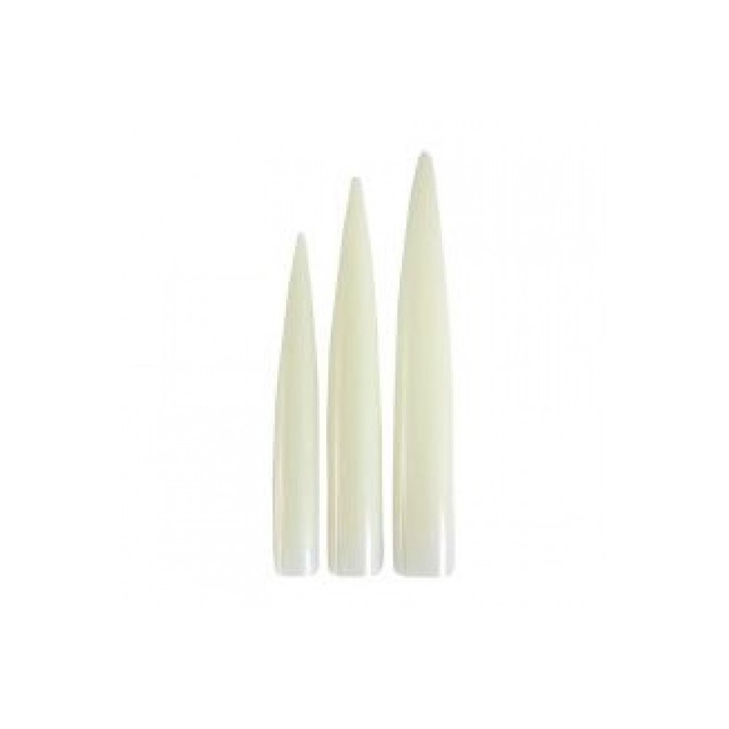 Alfa nails | tips lung stiletto de culoare naturala - 10 bucati