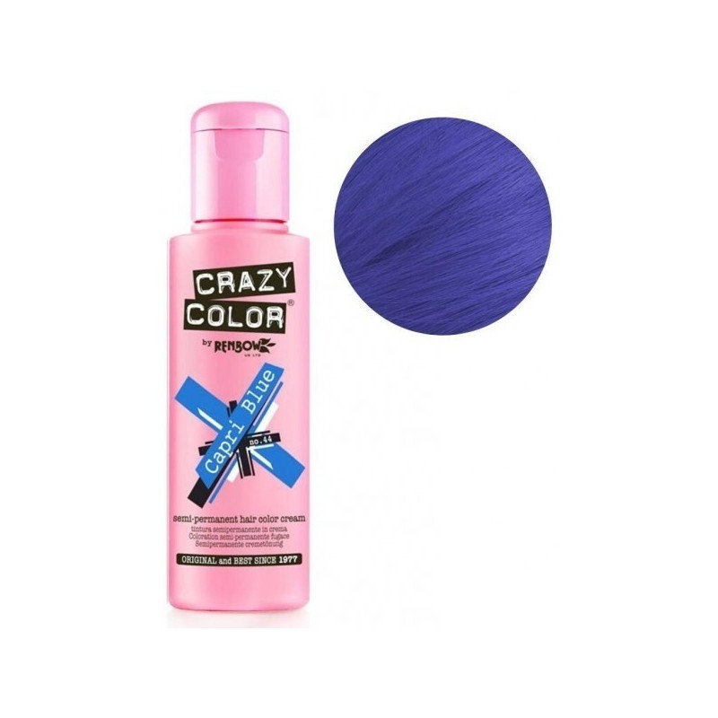 Nr. 44. - capri blue - crazy color | vopsea de par semipermanenta - 100 ml