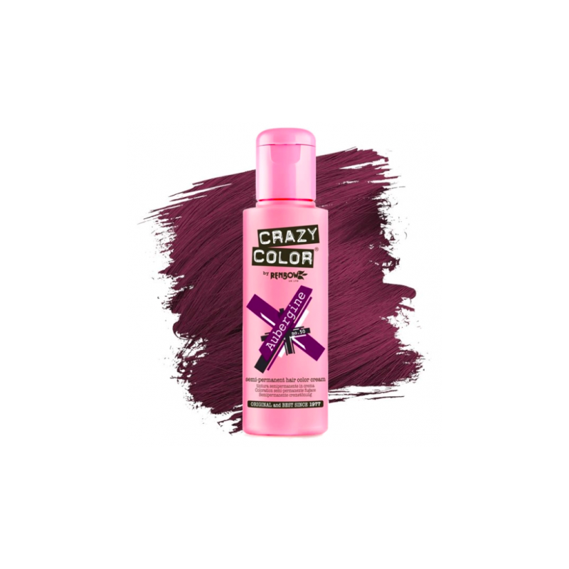 Nr. 50. - aubergine - crazy color | vopsea de par semipermanenta - 100 ml