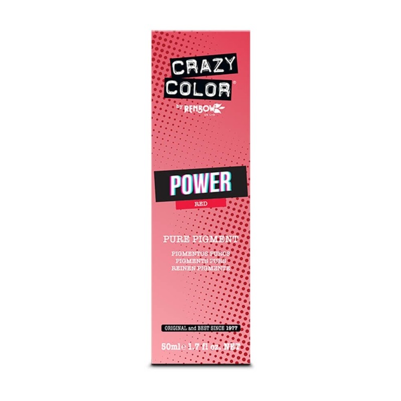 Tub Crazy Color Pigment Roșu Intens 50ml, vopsea semi-permanentă pentru păr, ideală pentru revitalizarea culorii și nuanțe vibra