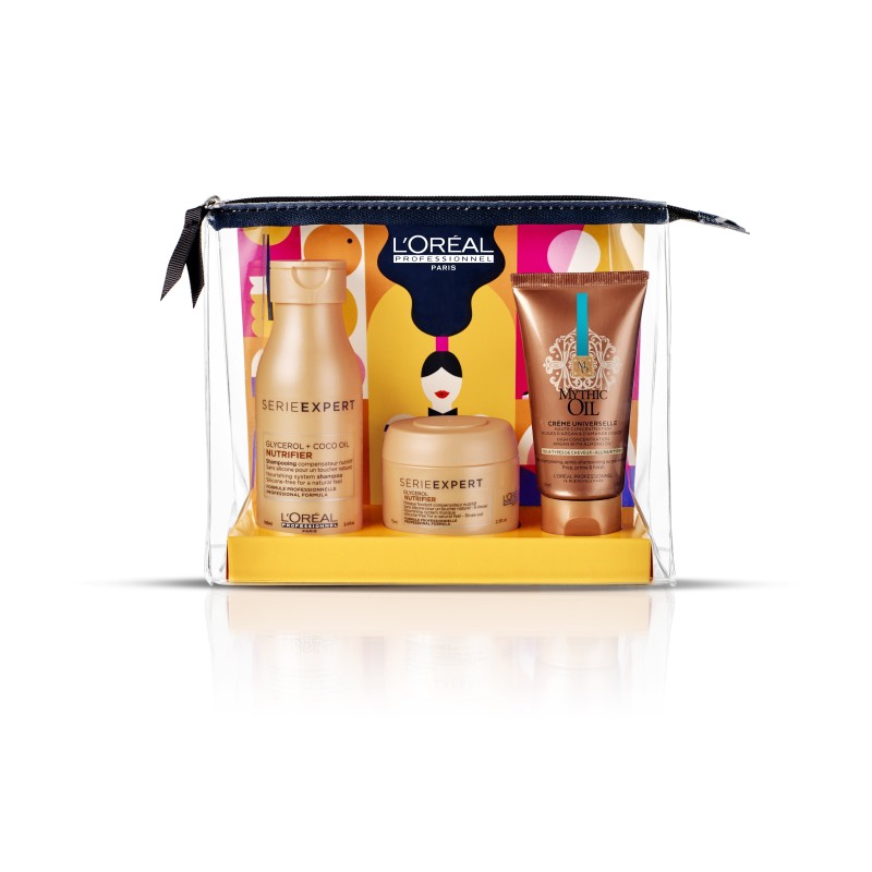 Set pentru ingrijirea parului uscat l'oreal professionnel serie expert nutrifier & mythic oil