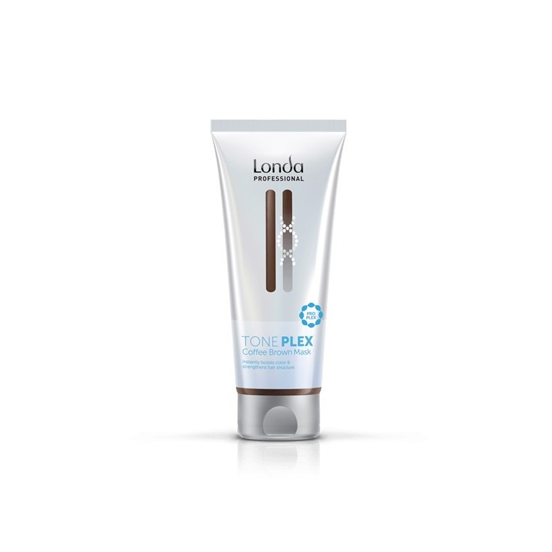 Mască nuanțatoare Londa TonePlex Coffee Brown 200ml pentru păr castaniu. Reconstruiește structura, elimină tonurile portocalii/r
