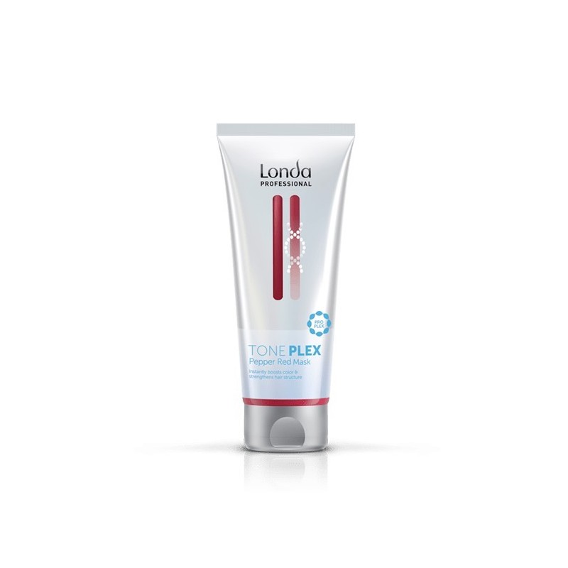 Masca nuantatoare Londa Professional TonePlex Pepper Red 200ml. Intensifică roșul, reconstruiește părul cu PROPLEX, elimină refl