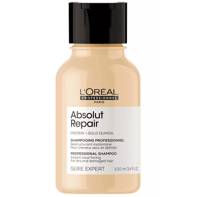 Sampon reparator L'Oréal Professionnel Absolut Repair Gold Quinoa & Protein 100ml. Restructurează părul deteriorat, crește străl