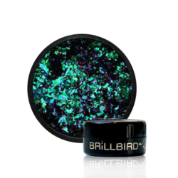 Chrome flakes - green- brillbird