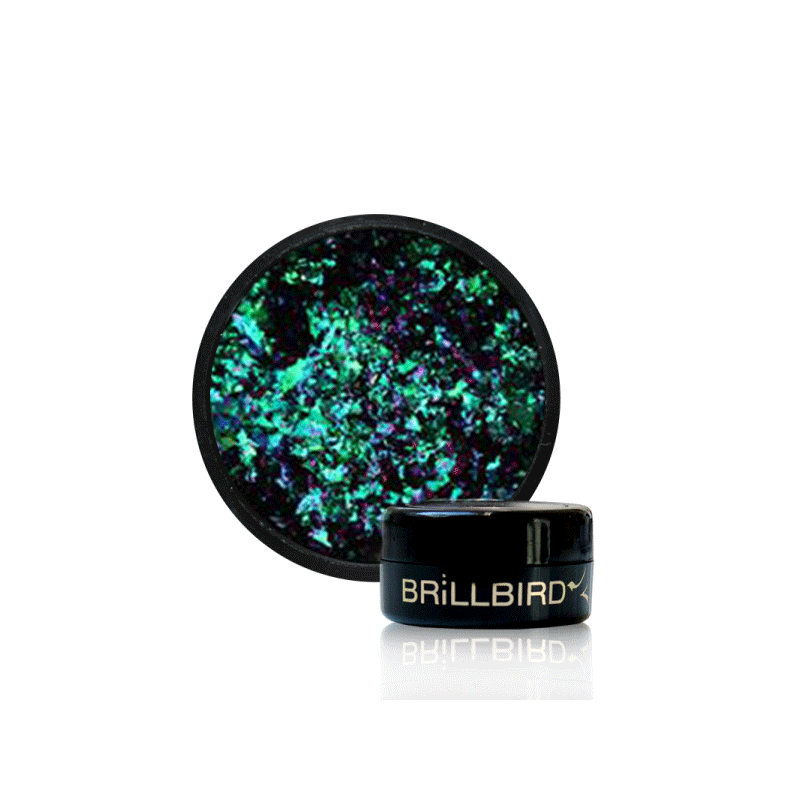 Chrome flakes - green- brillbird