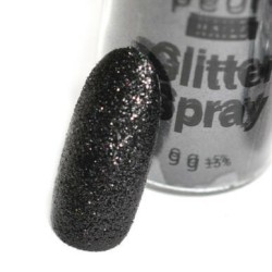 Pearl nails - glitter spray - black