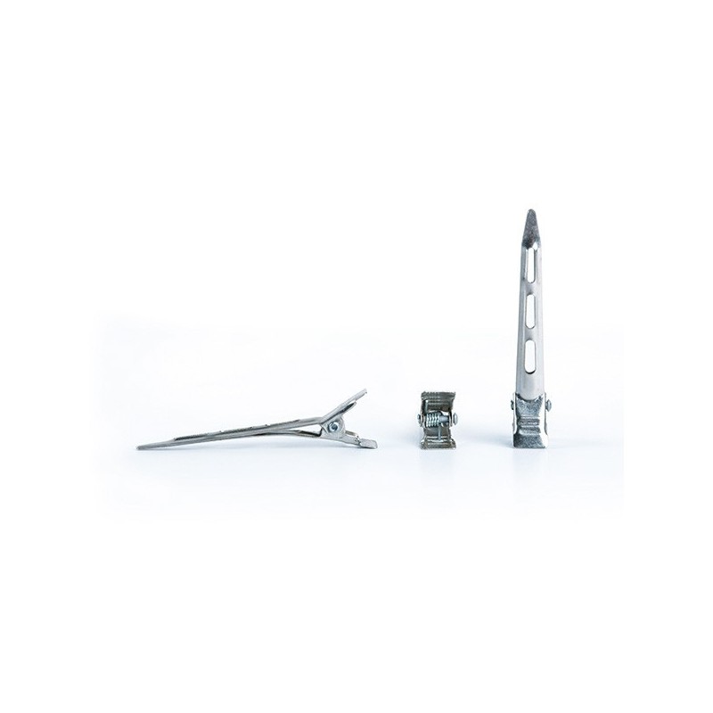 Set 10 clame metalice de secționare păr PB 63mm accesorii coafor profesionale.