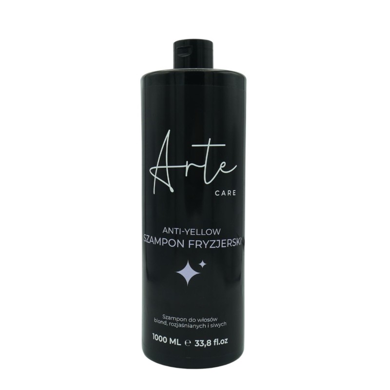Sticlă de 1000ml cu Șampon Profesional ARTE Care No Yellow pentru păr blond, decolorat, grizonat. Neutralizează tonurile galbene