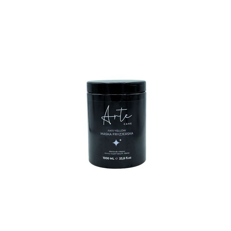 ARTE Care No Yellow Mască 1000ml pentru păr blond, decolorat, grizonat. Neutralizează tonurile galbene, oferă blond platinat și 