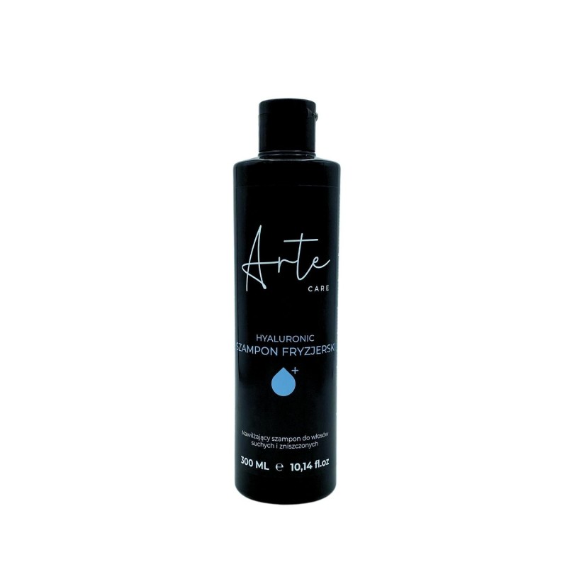 Flacon șampon ARTE Care Hyaluronic 300ml pentru hidratare intensă a scalpului uscat și a părului deshidratat.