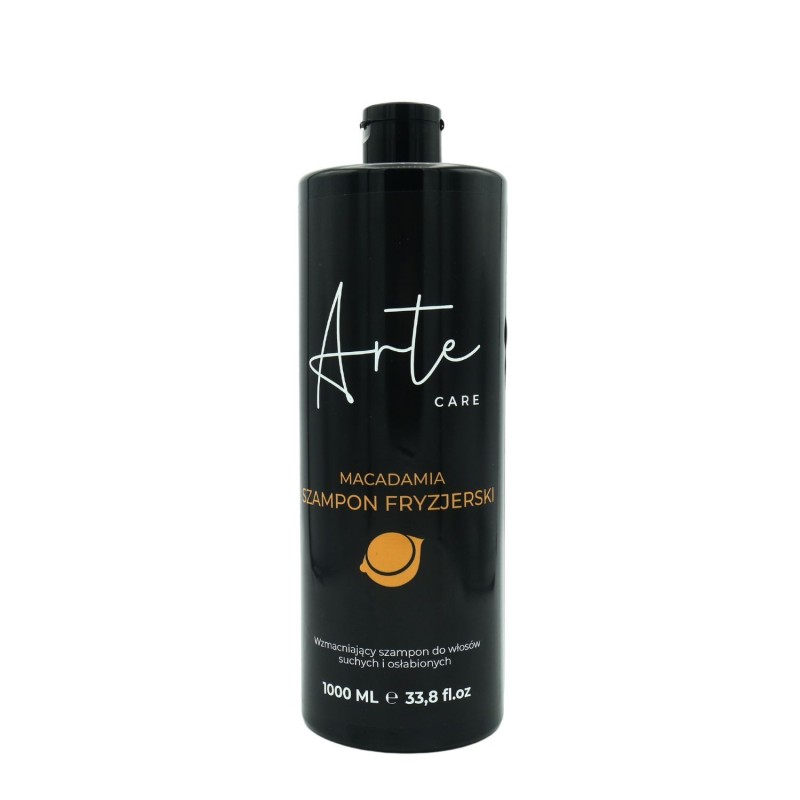 Sampon ARTE Care Macadamia 1000ml cu ulei de macadamia, hidratează, protejează și curăță delicat părul și scalpul fără a usca.