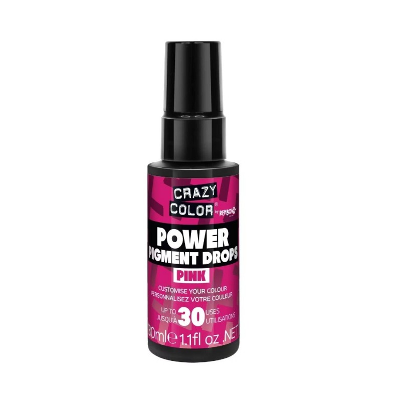 Flacon CRAZY COLOR Pigment Roz 30ml, vopsea semipermanentă vibrantă pentru păr. Culoare nouă, intensă, aplicare ușoară, fără amo