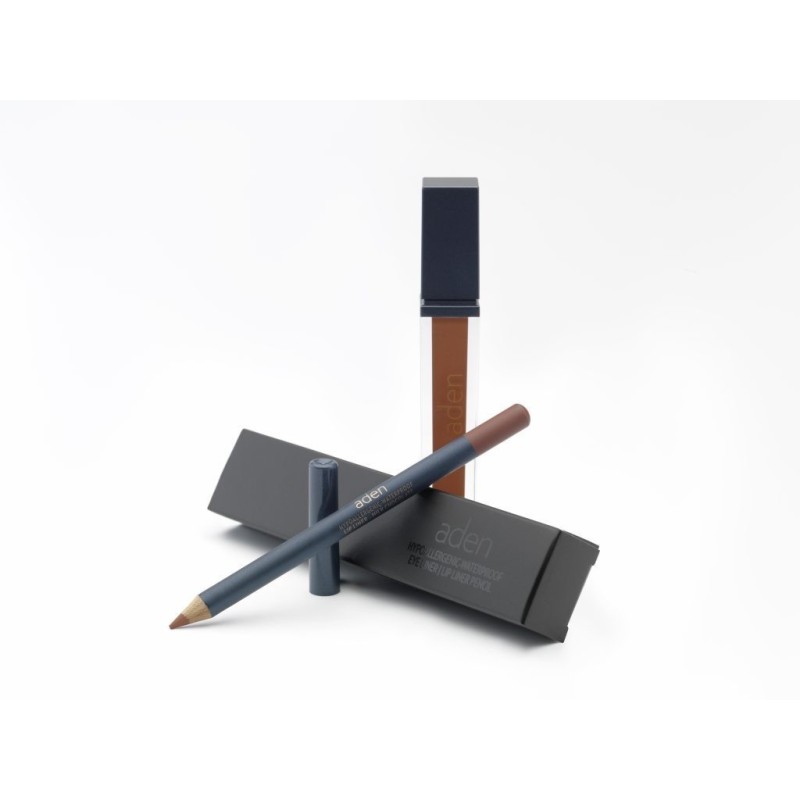 Aden Set ruj lichid + creion de buze 02 - milk chocolate