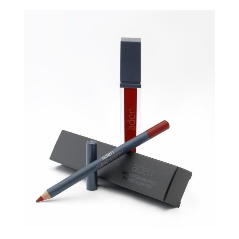 Aden Set ruj lichid + creion de buze 14 - cranberry