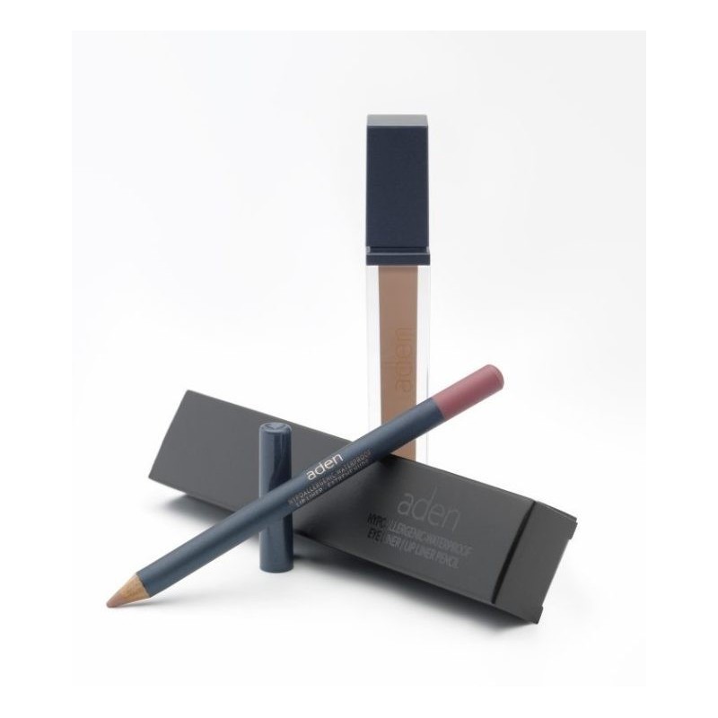Aden Set ruj lichid + creion de buze 15 - extreme nude
