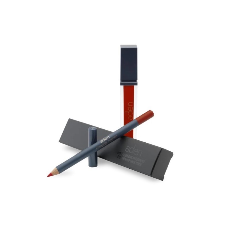 Aden Set ruj lichid + creion de buze 21 - coral