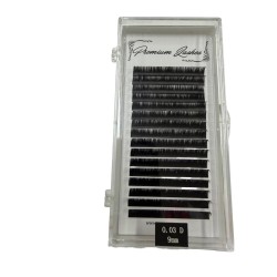 Premium lashes - gene false - fir cu fir - 0.03d - 9mm