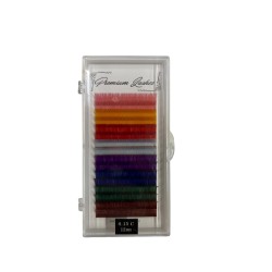 Premium lashes - gene false - fir cu fir - rainbow - 0.15c - 12mm