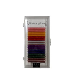 Premium lashes - gene false - fir cu fir - rainbow - 0.15d - 11mm
