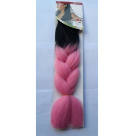 Extensii din par sintetic - afro - ombre by4 negru/pink - 165gr