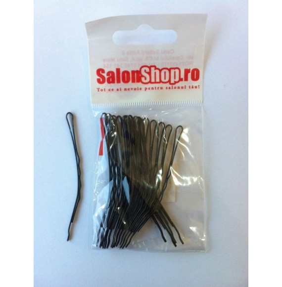 Salonshop- Agrafe curbate negre 7cm, 20buc