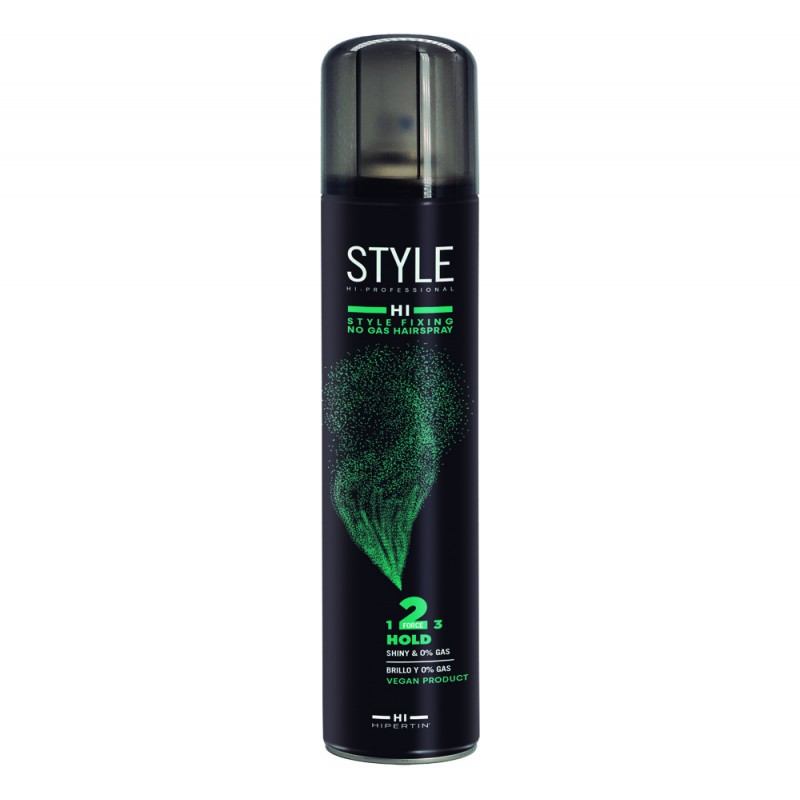 Style Fixing Shiny/Non Gas Hairspray - 300ml - New - Hipertin Professional