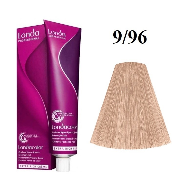 9/96 - blond luminos cendre violet - vopsea de par permanent - londacolor - londa professional - 60 ml